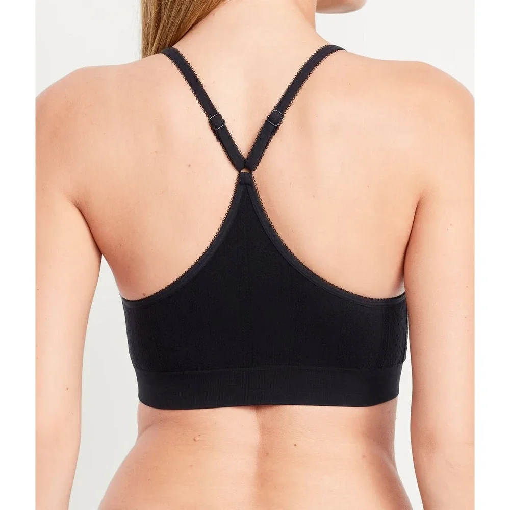 Old Navy Women's Pointelle Seamless Racerback Bralette #800561 - Black - L